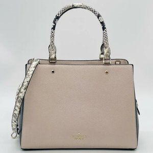 Kate Spade Medium Material Triple Compartment Satchel Bag Leather Cream